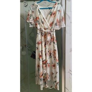 Floral tie waist dress size 6